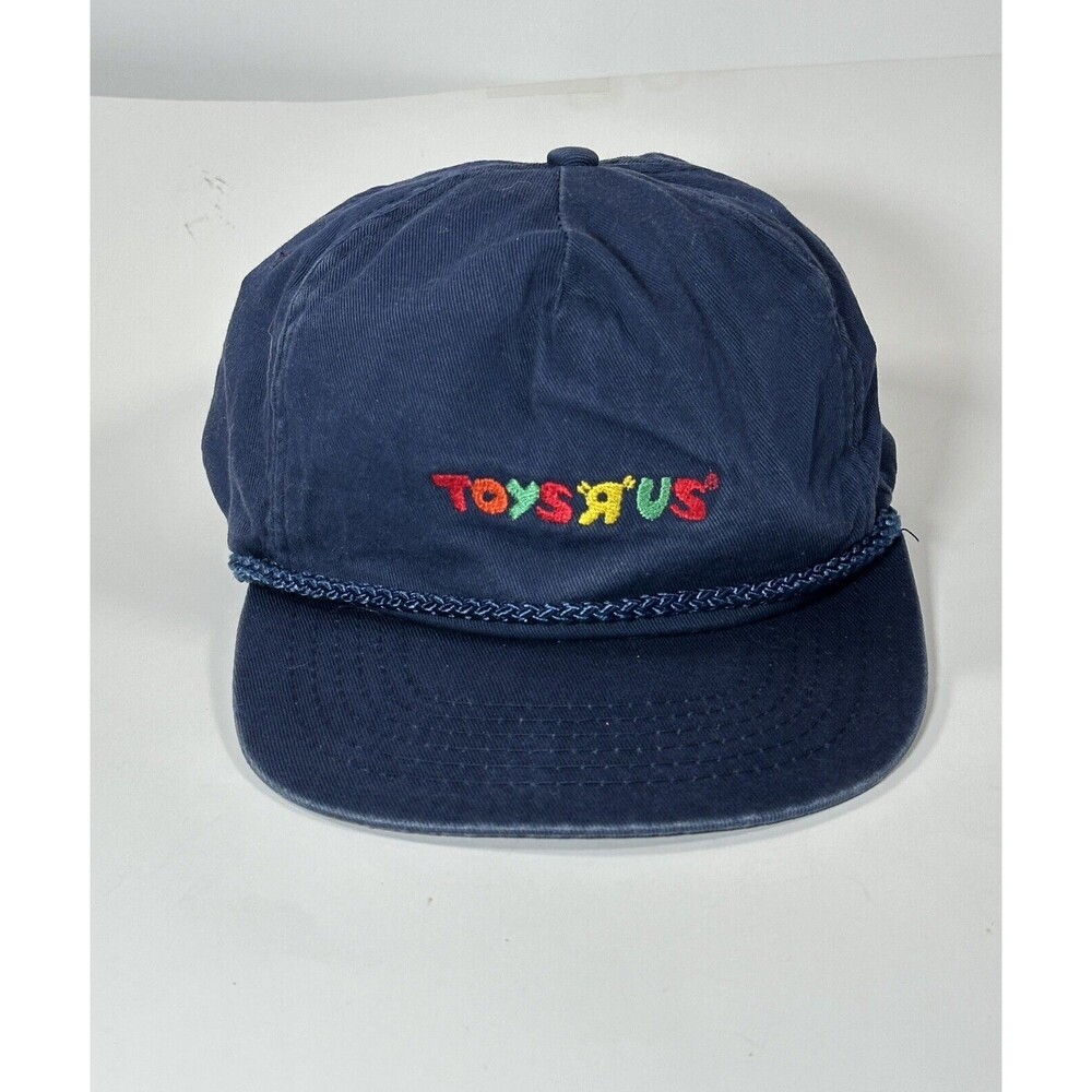 Vintage Toys R Us Embroidered Navy Blue Adjustable Cap Hat Employee OSFA 1980s